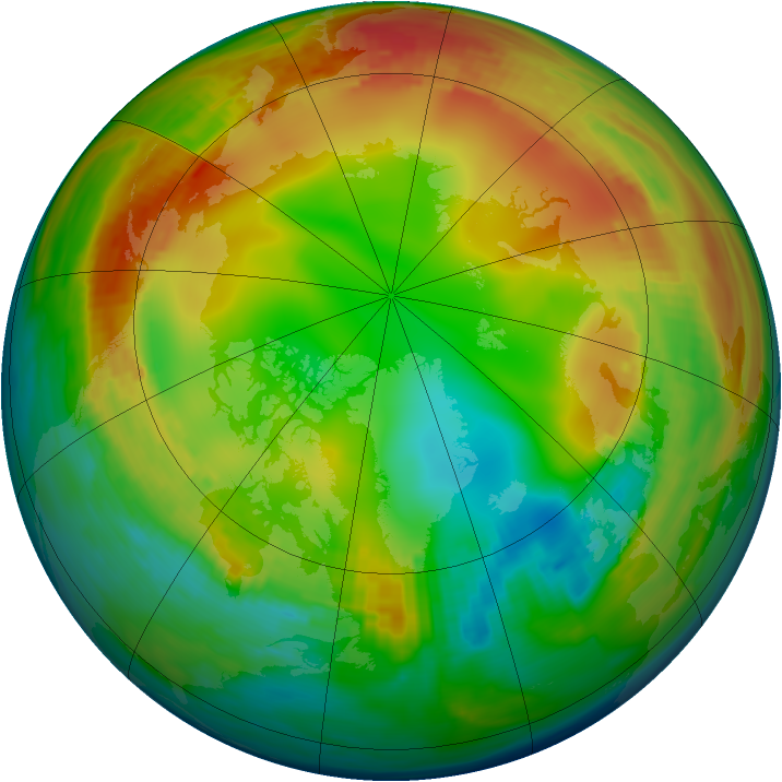 Arctic ozone map for 14 January 1980
